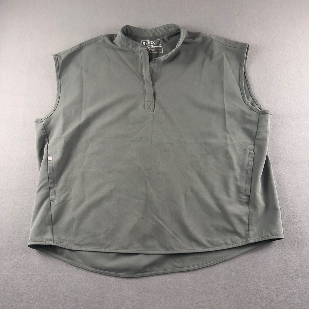 FIGS Rafaela Sleeveless Scrub Top XXL Dark Olive Green Technical Collection